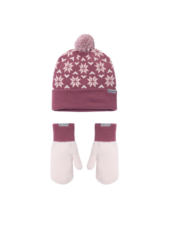 Columbia Set Mütze und Handschuhe Snowflake 2180781 Dunkelrosa