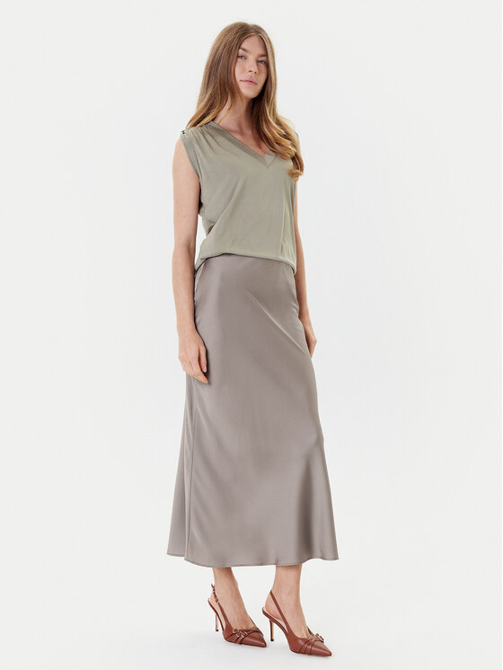 Guess Guess Spódnica midi W5YD55 WF1T2 Szary Regular Fit