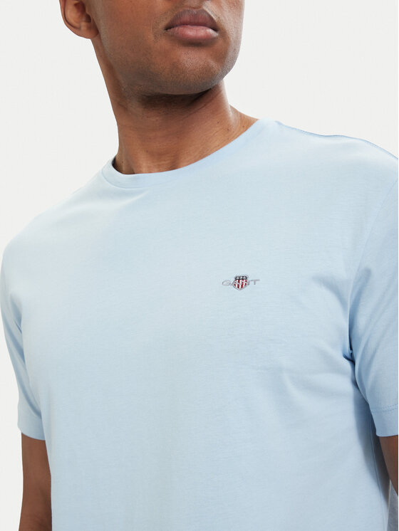Gant Gant T-Shirt Shield  2003184 Niebieski jasny Regular Fit