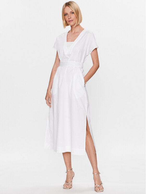 Peserico Peserico Rochie de zi S02893A Alb Regular Fit