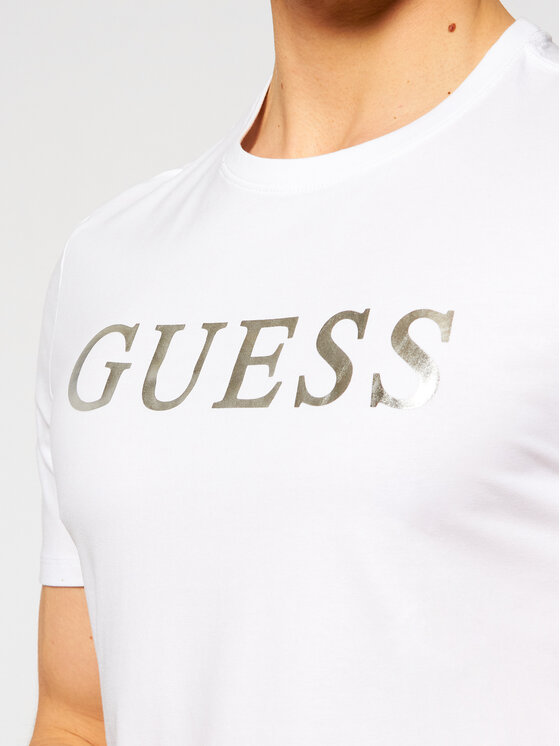 Guess Guess Tričko M0YI08 J1300 Biela Slim Fit