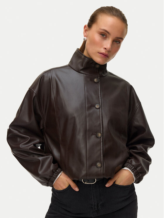 Vero Moda Vero Moda Bunda z imitace kůže Polly 10344161 Hnědá Relaxed Fit
