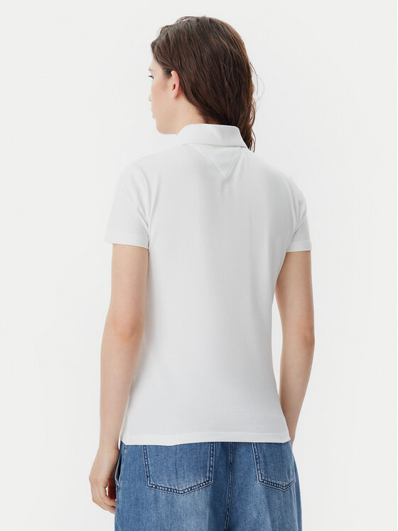 Tommy Jeans Tommy Jeans Polo marškinėliai Essential DW0DW20160 Balta Slim Fit