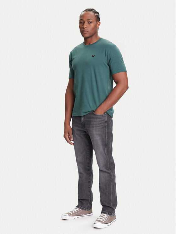 Wrangler Wrangler T-shirt Sign Off 112371479 Zelena Regular Fit