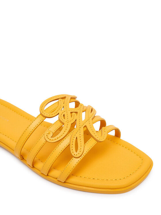 Tommy Hilfiger Tommy Hilfiger Šlepetės Th Script Flat Mule Lth FW0FW09368 Geltona