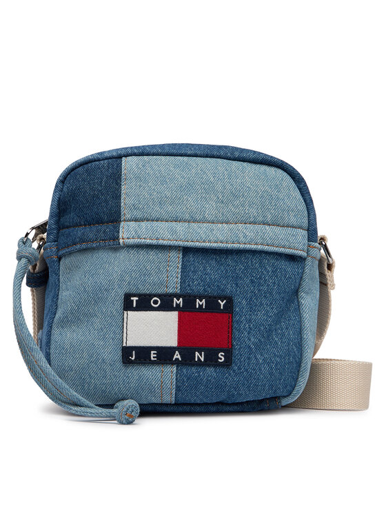 Tommy Jeans Tommy Jeans Taška cez rameno Tjm Denim Patchwork Reporter AM0AM14287 Modrá