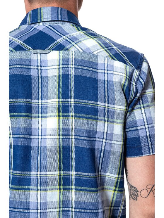 Mustang Mustang Camicia 1/2SLV_1/P_BD Blu Slim Fit