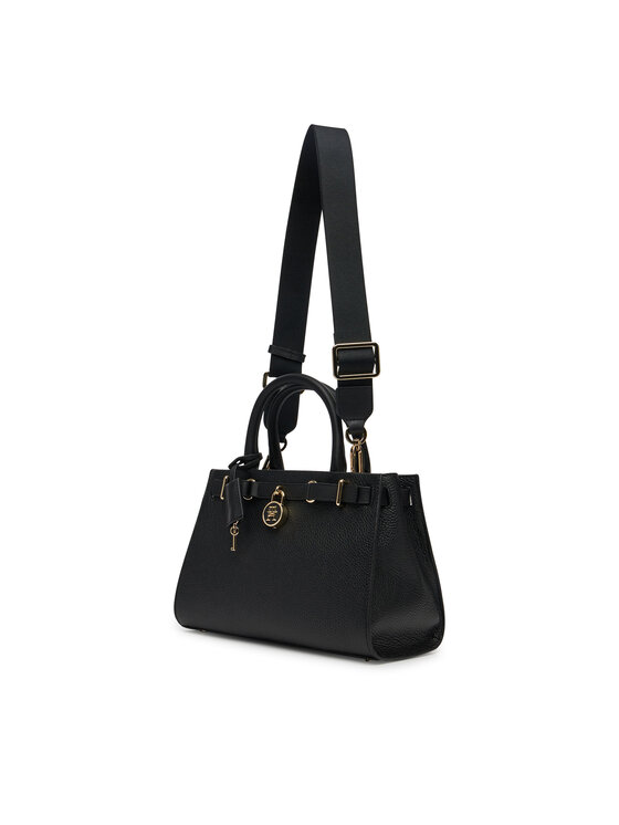 Tommy Hilfiger Tommy Hilfiger Ročna torba American Icon Mini Tote Leather AW0AW17188 Črna