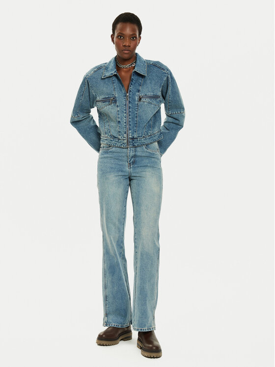 Gestuz Gestuz Giacca di jeans Katha 10909478 Blu Straight Fit