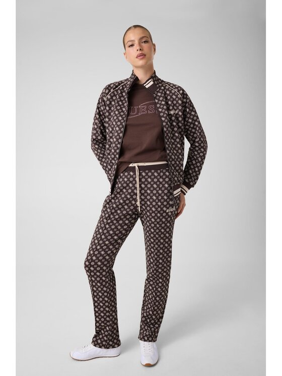 Guess Guess Spodnie materiałowe 176829 Brązowy Classic Fit