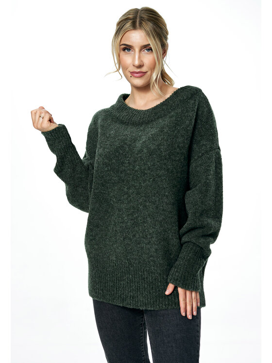 FIGL FIGL Sweter M882 Zielony Oversize