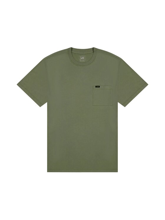 Lee Lee T-Shirt ULTIMATE POCKET TEE Zielony Slim Fit