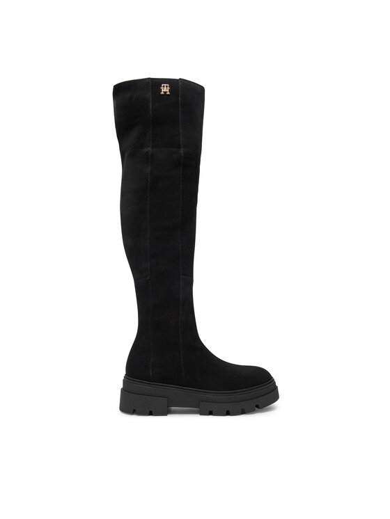 Tommy Hilfiger Stivali sopra il ginocchio Suede Over The Knee Boot FW0FW08159 Nero Modivo