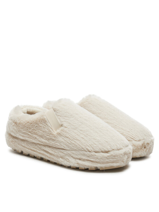 Calvin Klein Jeans Calvin Klein Jeans Kapcie Home Anke Slipper Wn Fur YW0YW01596 Écru