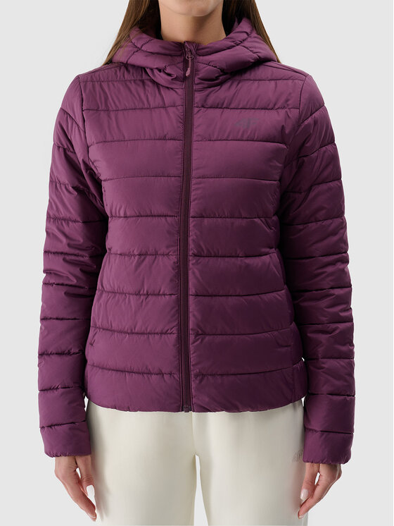 4F 4F Kurtka puchowa BASIC+ Fioletowy Slim Fit