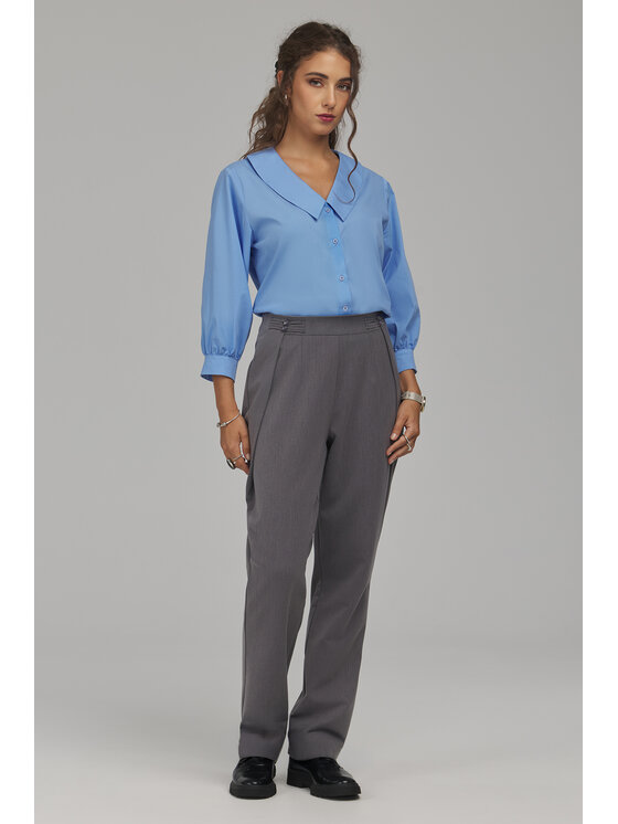 NIFE NIFE Kalhoty z materiálu SD146 Šedá Regular Fit