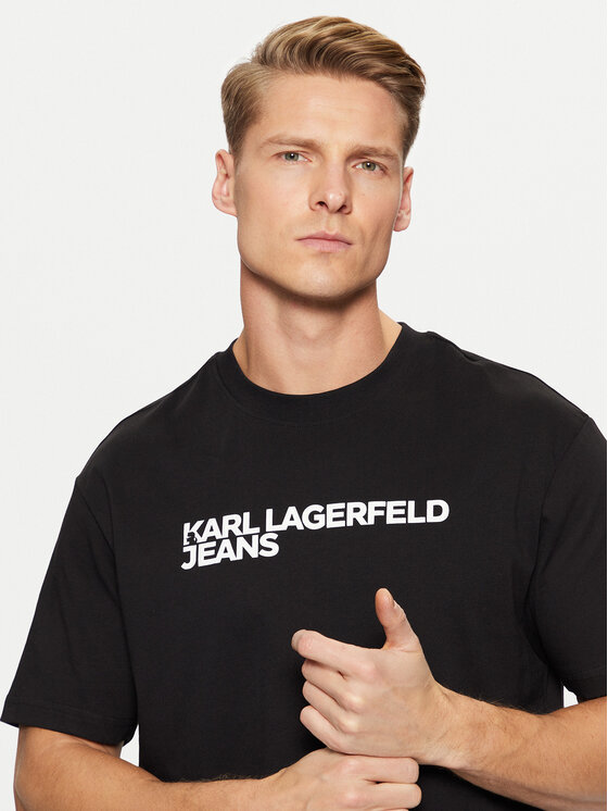 Karl Lagerfeld Jeans Karl Lagerfeld Jeans T-Shirt A1M17002 Czarny Regular Fit