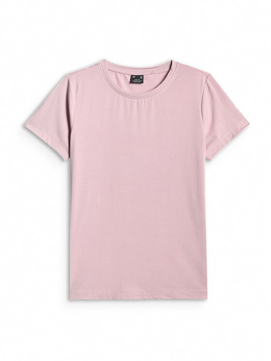 4F 4F T-Shirt ESSENTIAL 4 Różowy jasny Slim Fit