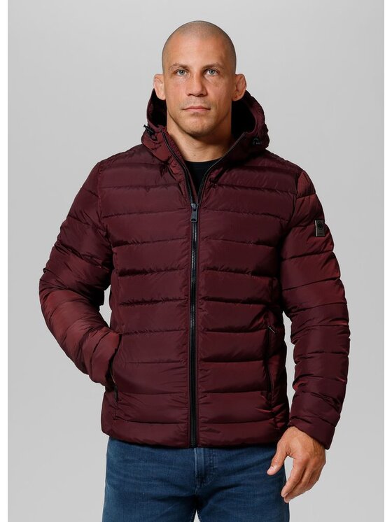 PITBULL PITBULL Kurtka zimowa Kurtka zimowa męska z kapturem Seacoast III XL Bordowy Regular Fit