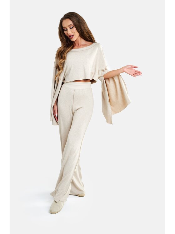MANDRAGORA MANDRAGORA Sweter Wiskoza summer Beżowy Oversize