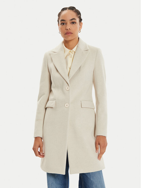 Fracomina Manteau de mi-saison FR24WC1010W74401 Ãcru Regular Fit
