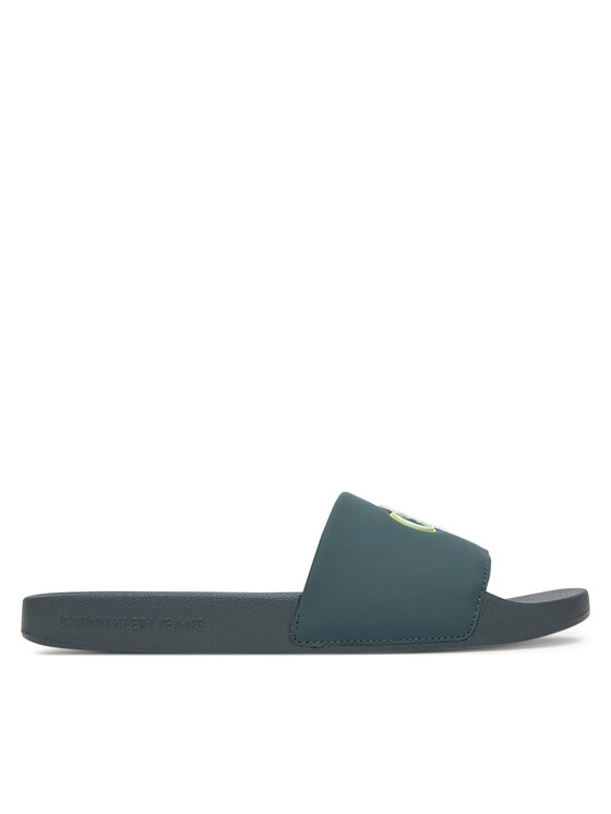 Calvin Klein Jeans Calvin Klein Jeans Klapki Slide Jelly Mono Pu YM0YM01281 Zielony