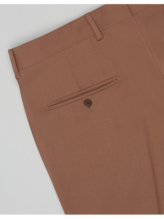 Borgio Borgio Spodnie garniturowe monticiano_br Brązowy Slim Fit
