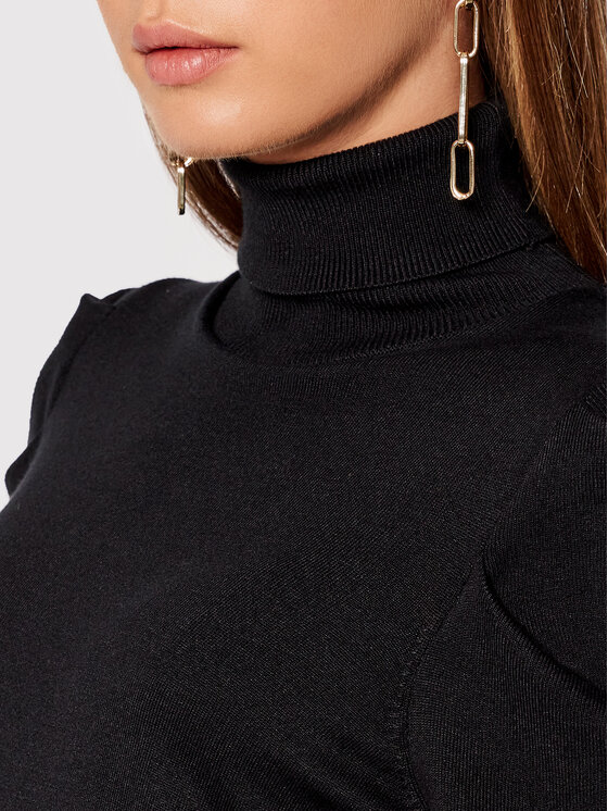 Vestito di maglia WF1533 MA49I Nero Regular Fit