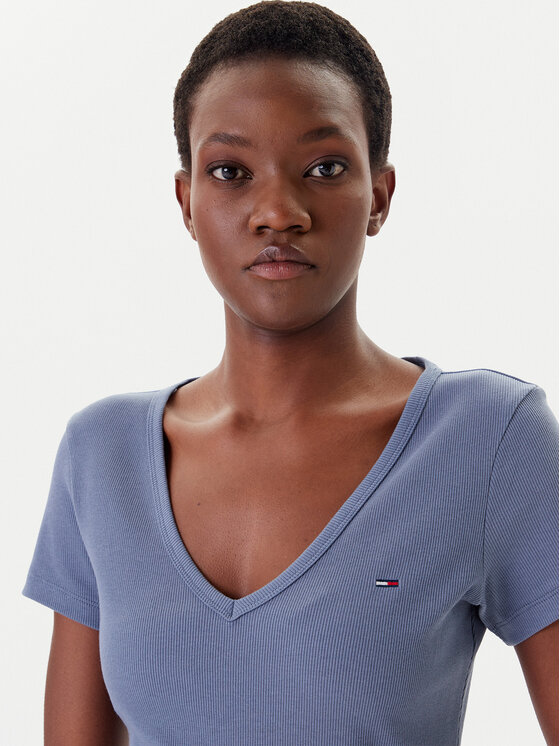 Tommy Jeans Tommy Jeans Póló Essential DW0DW17385 Kék Slim Fit