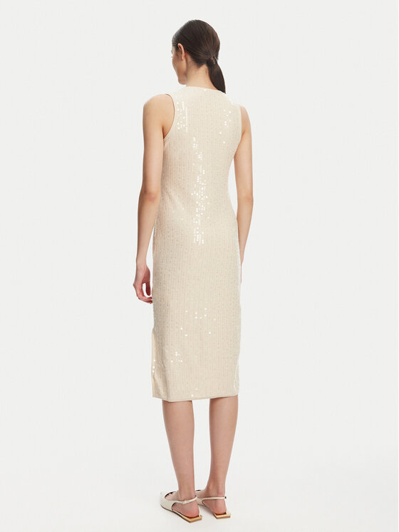 Marella Marella Abito da cocktail Addetto 2523326024 Écru Regular Fit