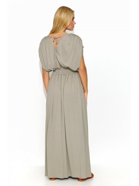 Makadamia Makadamia Sukienka codzienna M825 Szary Comfortable Fit