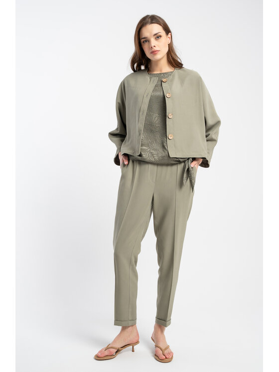CLICK CLICK Kurtka damska 71-0026 Zielony Regular Fit