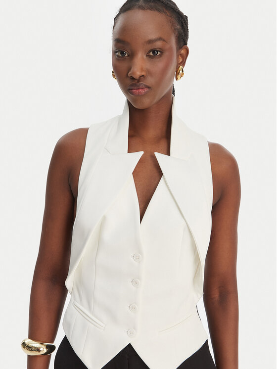 Elisabetta Franchi Elisabetta Franchi Vestă elegantă GL-003-61E2-V290 Alb Regular Fit
