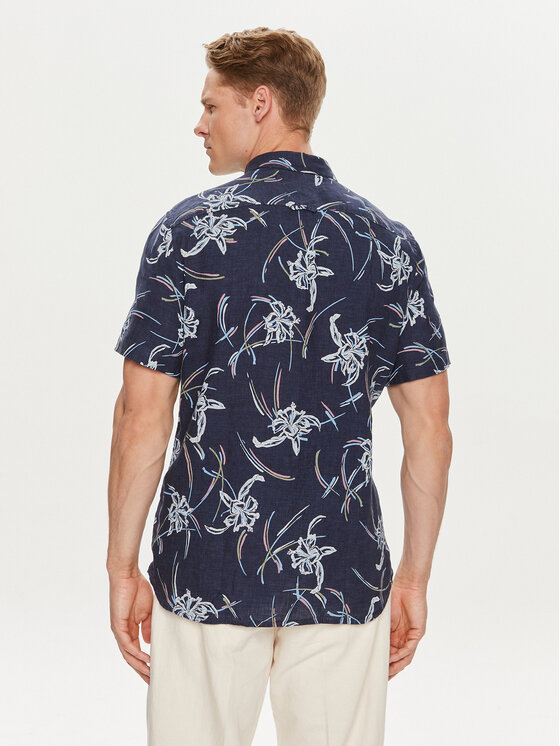 Tommy Hilfiger Hemd Tropical MW0MW34613 Dunkelblau Regular Fit 