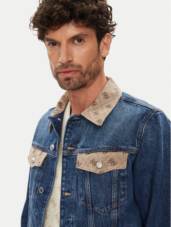 Guess Guess Τζιν μπουφάν M5YXN1 D5KT3 Σκούρο μπλε Regular Fit
