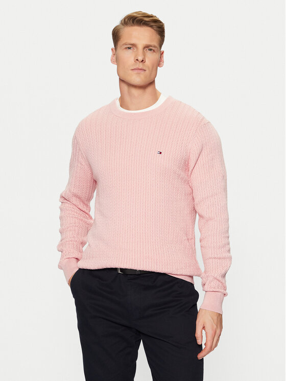 Tommy Hilfiger Tommy Hilfiger Пуловер MW0MW37400 Розов Slim Fit