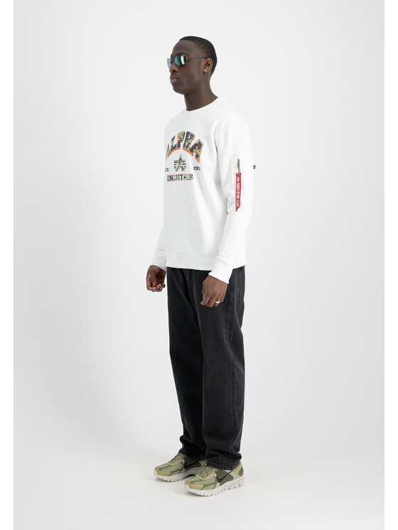 Alpha Industries Alpha Industries Bluza College Camo Sweatshirt Biały Regular Fit