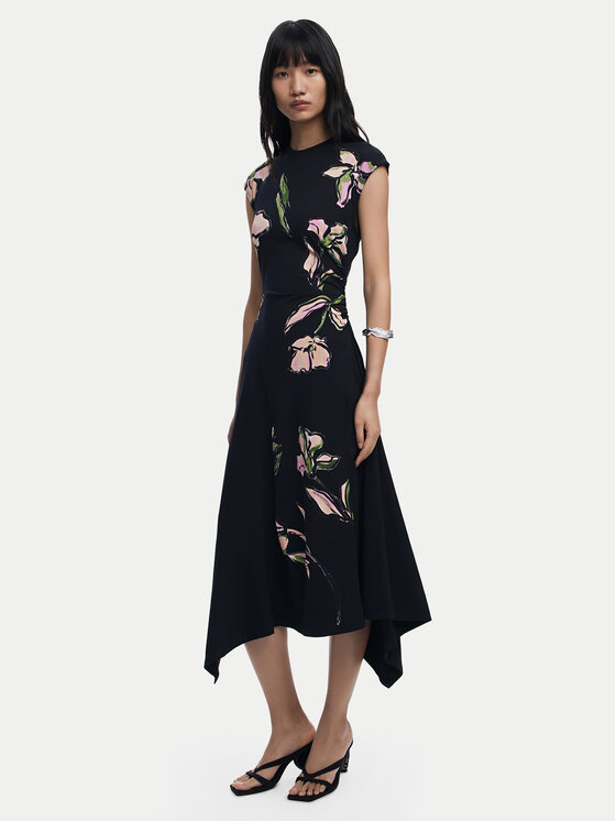 Desigual Desigual Rochie de zi Katrina 25WWVK12 Negru Slim Fit