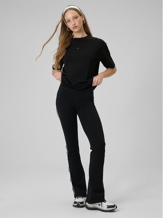 4F 4F Legginsy SPORTS CLUB Czarny Slim Fit