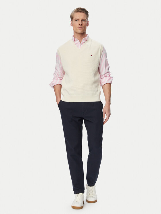 Tommy Hilfiger Tommy Hilfiger Пуловер MW0MW43244 Кремав Regular Fit