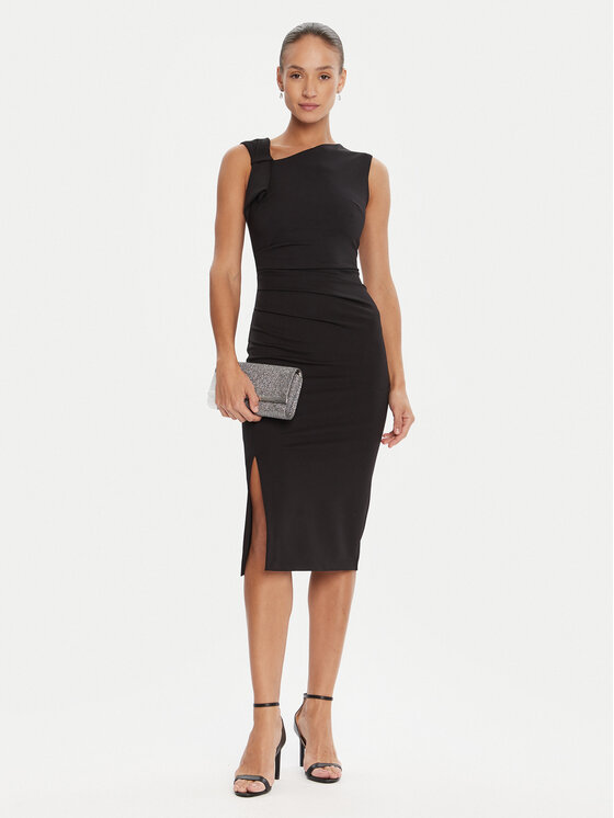 Rinascimento Rinascimento Koktel haljina CFC0125330003 Crna Slim Fit