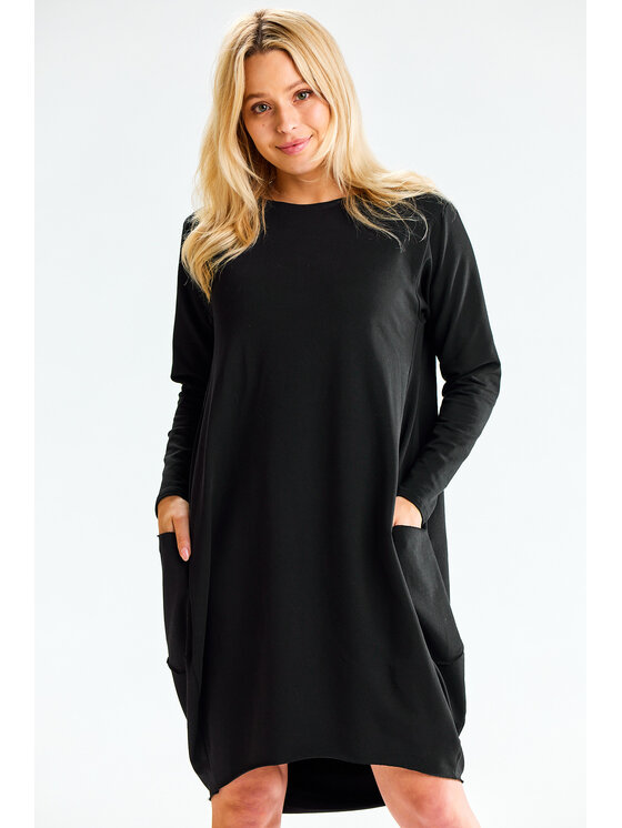 Infinite You Infinite You Sukienka dzianinowa M329 Czarny Basic Fit
