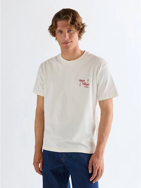 Wrangler Wrangler T-Shirt VINTAGE TEE Biały Regular Fit