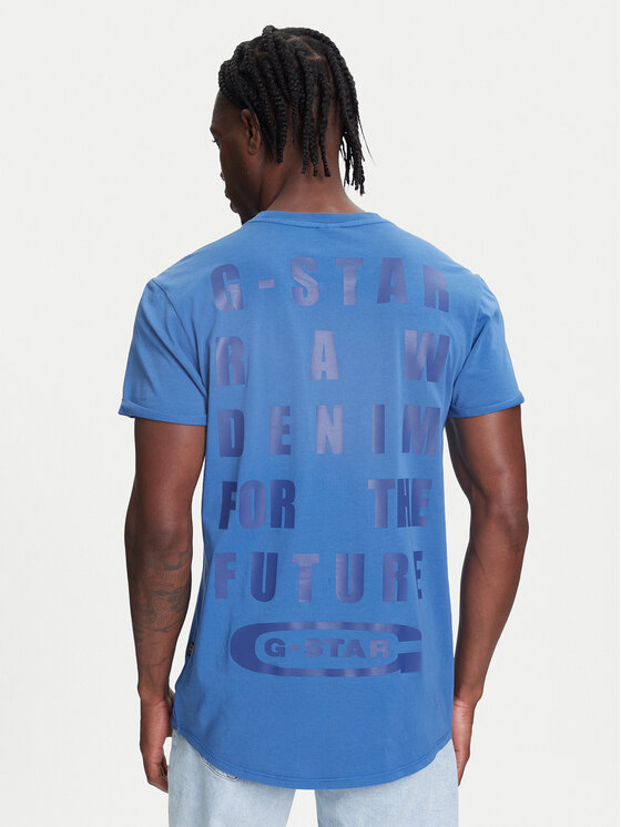 G-Star Raw G-Star Raw T-krekls Text Back D25971-2653 Zils Relaxed Fit