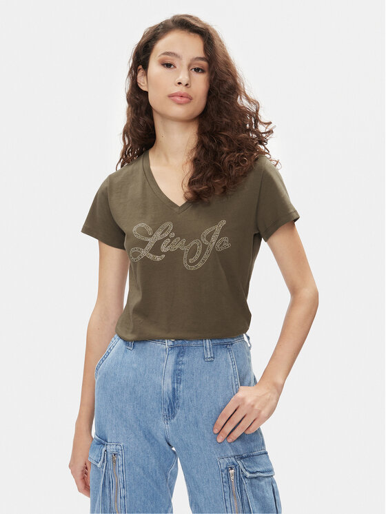 Liu Jo Liu Jo Футболка MA4337 JS923 Хакі Regular Fit