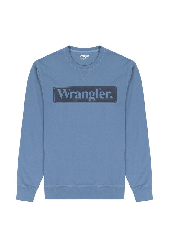Wrangler Wrangler Bluza SEASONAL CREW Niebieski Regular Fit
