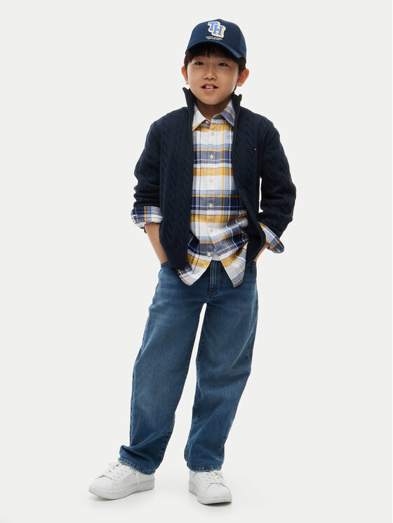 Tommy Hilfiger Tommy Hilfiger Cardigan KB0KB10625 Bleumarin Regular Fit