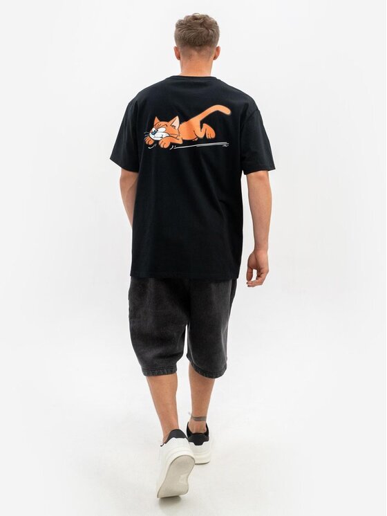 Smerfy Smerfy T-Shirt 111613 Czarny Oversize