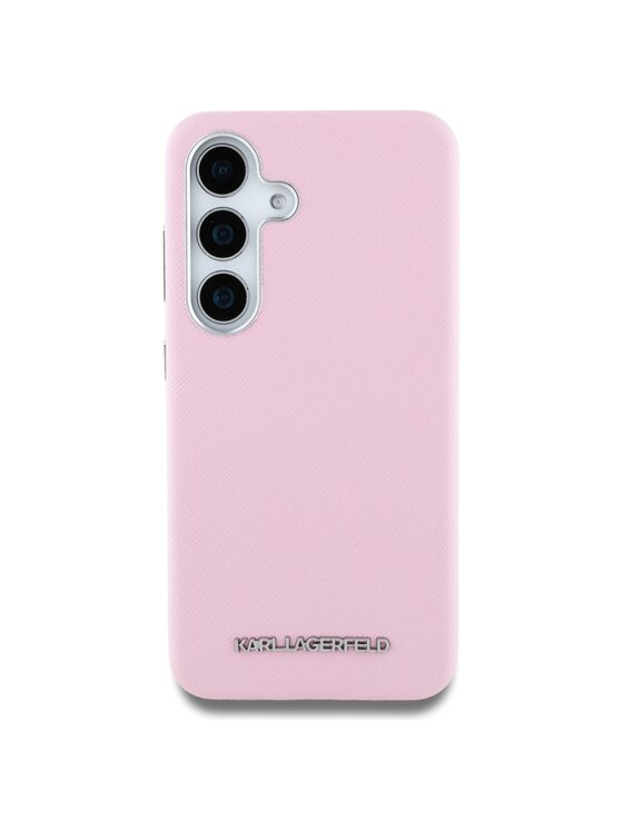 KARL LAGERFELD KARL LAGERFELD Etui na telefon Saffiano Full Wrapped Elongated Metal Logo Różowy