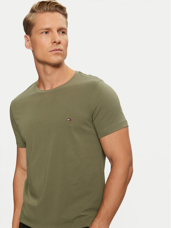 Tommy Hilfiger Tommy Hilfiger T-Shirt MW0MW10800 Zielony Slim Fit